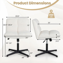 Cross Legged Office Chair, Faux Fur Armless Desk Chair with Wide Seat - product view 3