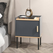 Nightstand with Storage, Bedside Table with Single Door Cabinet, Small Space, Gray - product view 2