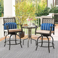 Outdoor Bar Stools, Metal Patio Bar Chairs with Cushion & Lumbar Pillow - product view 2