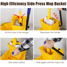 GOPLUS Commercial Mop Bucket with Wringer, Household Portable Mop Bucket, Ideal for Household and Public - product view 3