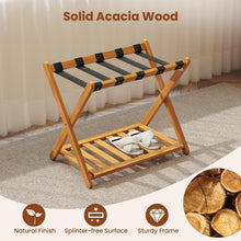 Luggage Rack Set of 2 or 4 Folding Acacia Wooden Suitcase Stand - product view 2