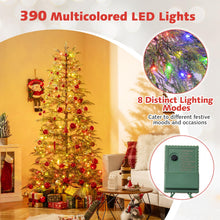 6.5FT / 7.5FT Pre-Lit Hinged Sparse Xmas Fir Tree with Multicolored LED Lights - product view 2