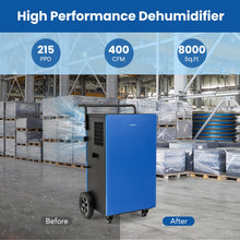215 Pints Commercial Dehumidifier w/Drain Hose, Industrial Heavy Duty Dehumidifier w/ 24H Timer - product view 6