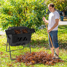 Compost Bin, 42-Gal Dual Chamber Composting Tumbler w/2 Sliding Doors, Heavy-Duty Metal Frame - product view 2