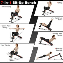 7 in 1 Sit up Bench, Foldable Workout Bench w/4 Position Adjustable Height - product view 2