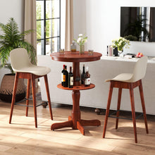 2 Tier Tall Round Dining Table with Pedestal Base - product view 2
