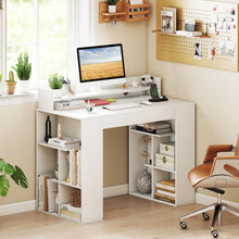 White Desk with Storage Shelves - product view 2