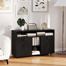 4-Drawer Lateral File Cabinet with Lock & 5 Rolling Wheels (2 Lockable) - product view 2