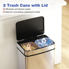 16 Gal Automatic Stainless Steel Motion Sensor Trash Can with 2 Compartments - product view 2