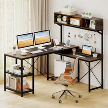 62" L-Shaped Computer Desk with Power Outlets - product view 2