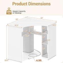 Triangle Computer Desk with Charging Station - product view 3