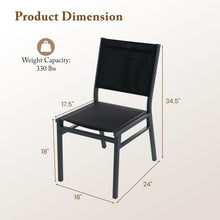 Outdoor Patio Dining Chair, Armless Dining Chair with Breathable Fabric Seat & Backrest - product view 3