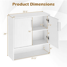 Fluted Bathroom Wall Cabinet | Over-the-Toilet Medicine Cabinet w/ 2 Doors - product view 3