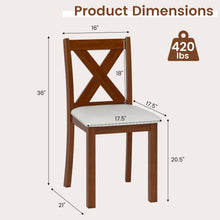 Wooden Dining Chair Set of 2/4 with Padded Seat and Curved Back - product view 3