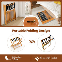 Luggage Rack Set of 2 or 4 Folding Acacia Wooden Suitcase Stand - product view 3