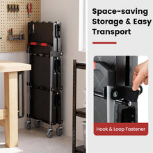 3-Tier Folding Utility Cart w/Swivel Wheels | Tool-Free Assembly - product view 3