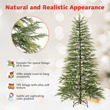 6.5FT / 7.5FT Pre-Lit Hinged Sparse Xmas Fir Tree with Multicolored LED Lights - product view 3