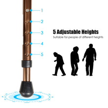 Adjustable Folding Cane Seat, Aluminum Alloy Crutch Chair with LED Light and Retractable 3 Legs - product view 5