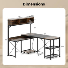 62" L-Shaped Computer Desk with Power Outlets - product view 3