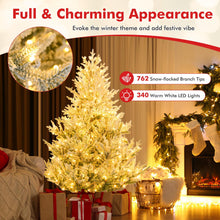 6FT / 7FT / 8FT Pre-Lit Snow Flocked Christmas Tree | Holiday Home Office Decoration - product view 3