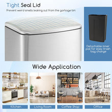 13.2 Gallon/ 50 Liter Trash Can, Stainless Steel Garbage Can with Lock Device & Foot Pedal, Stay Open Trash - product view 3