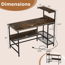 48" Computer Desk with Charging Station - product view 3