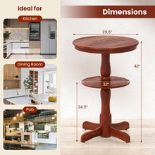 2 Tier Tall Round Dining Table with Pedestal Base - product view 3