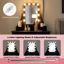 CHARMAID Makeup Vanity Desk with Lighted Mirror, 3 Color Lighting Modes, Adjustable Brightness, 3 Drawers - product view 4