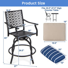 Outdoor Bar Stools, Metal Patio Bar Chairs with Cushion & Lumbar Pillow - product view 3