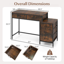 Reversible Computer Desk with 5 Drawers - product view 3