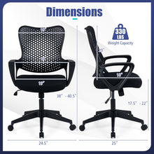 Gianetx Ergonomic Office Chair w/Breathable Butterfly Back & Integrated Armrests (1/2) - product view 3
