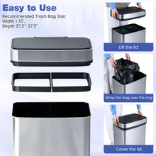 16 Gal Automatic Stainless Steel Motion Sensor Trash Can with 2 Compartments - product view 3