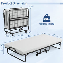 Folding Bed with Mattress for Adults, Twin Size Rollaway Beds for Guest, 75"x 38" - product view 3