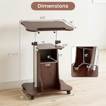 Mobile Podium Stand | Height Adjustable Laptop Computer Cart w/Tilting Top (1/2) - product view 3