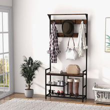 3-in-1 Coat Rack, 71" Hall Tree with Shoe Bench - product view 3