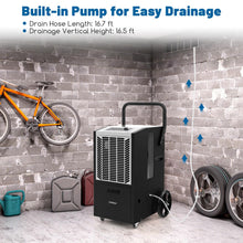 163 Pints Commercial Dehumidifier, 4500 Sq.Ft Dehumidifier with Pump & Drain Hose - product view 6