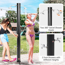 7.2 FT Solar Heated Shower, Outdoor Shower with Dual Swivel Shower Heads & 2 Foot Showers - product view 4
