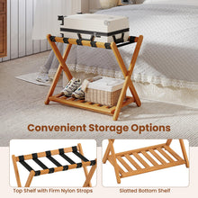 Luggage Rack Set of 2 or 4 Folding Acacia Wooden Suitcase Stand - product view 4