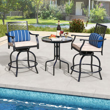 Outdoor Bar Stools, Metal Patio Bar Chairs with Cushion & Lumbar Pillow - product view 4
