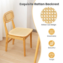 Rattan Dining Chairs Set of 2, Boho Cane Kitchen Chairs, Max Load 300 Lbs - product view 4