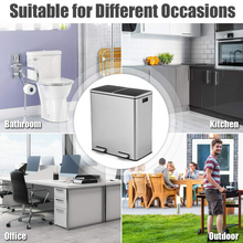 Dual Trash Can, 60 Liter (2x30L)/ 16 Gallon Stainless Steel Step Trash Can - product view 4