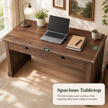 48" Mid Century Modern Computer Desk with 2 Drawers - product view 4
