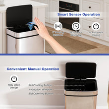 16 Gal Automatic Stainless Steel Motion Sensor Trash Can with 2 Compartments - product view 4