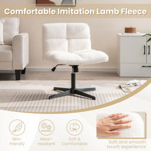 Cross Legged Office Chair, Faux Fur Armless Desk Chair with Wide Seat - product view 4