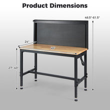 48" Heavy Duty Workbench with AC/USB Outlets and Pegboard - product view 4