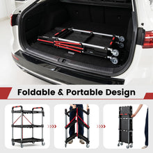 3-Tier Folding Utility Cart w/Swivel Wheels | Tool-Free Assembly - product view 4