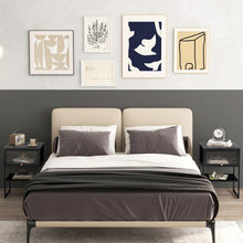 Black Nightstand, Modern End Table with Flip up Door - product view 5
