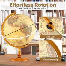 12 Inch Antique Light up Rotating Globe Night Lamp with Wooden Stand - product view 4
