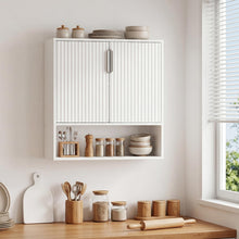 Fluted Bathroom Wall Cabinet | Over-the-Toilet Medicine Cabinet w/ 2 Doors - product view 4