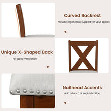 Wooden Dining Chair Set of 2/4 with Padded Seat and Curved Back - product view 4